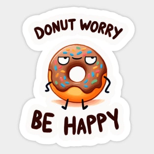 Donut worry be Happy Chokolate Donut Sticker